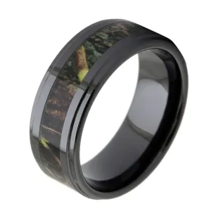 Vintage Black Ceramic Men's Wedding Band