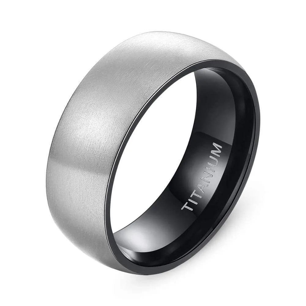 Vintage Matte Titanium Men's Wedding Band