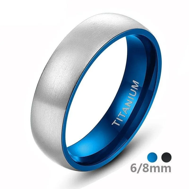 Vintage Matte Titanium Men's Wedding Band