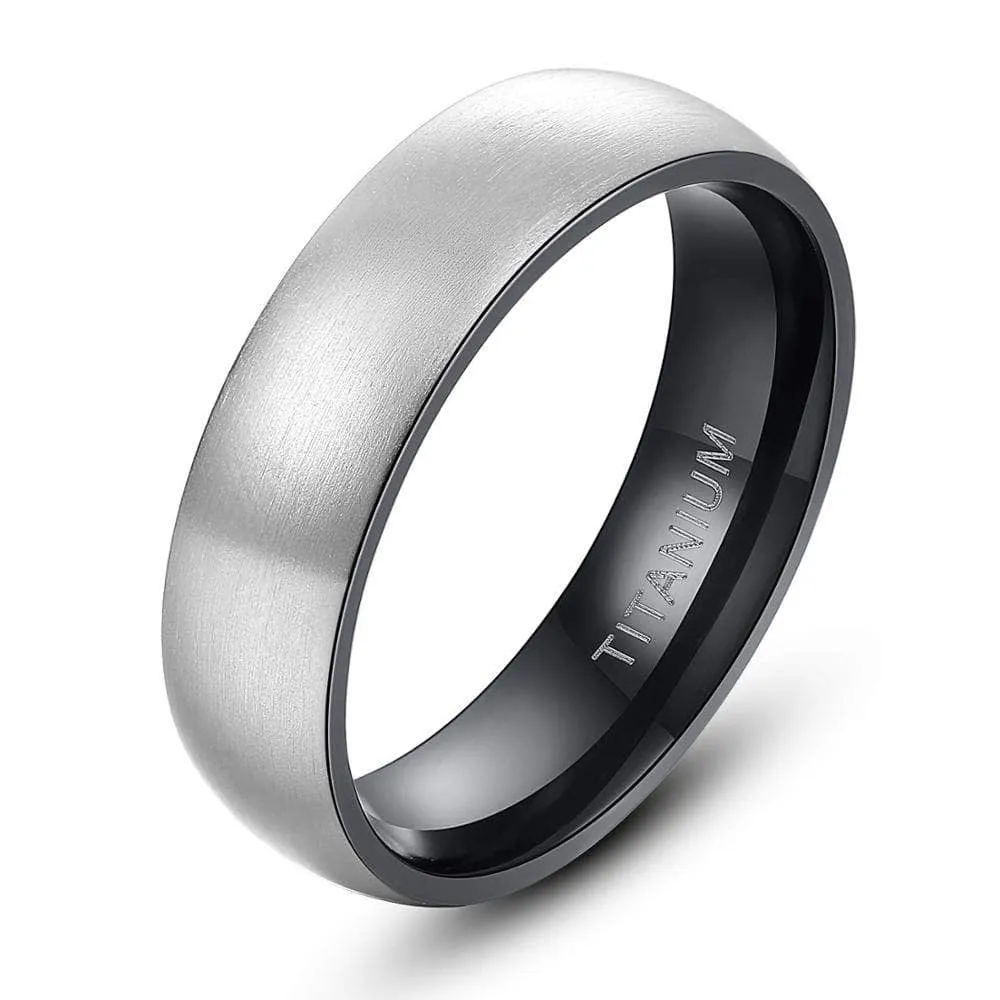 Vintage Matte Titanium Men's Wedding Band