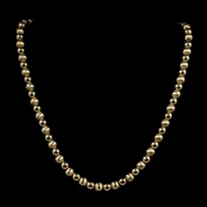 Vintage Solid 14Ct Gold Beaded Necklace