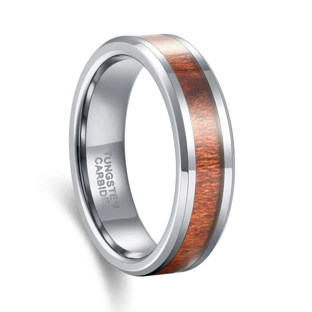 Wooden Men's Tungsten Wedding Band