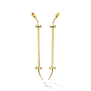 Yellow Gold Origin Drop Earrings with Facets