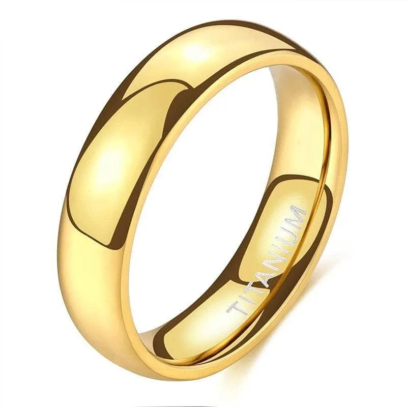 Yellow Gold Titanium Men's Wedding Band