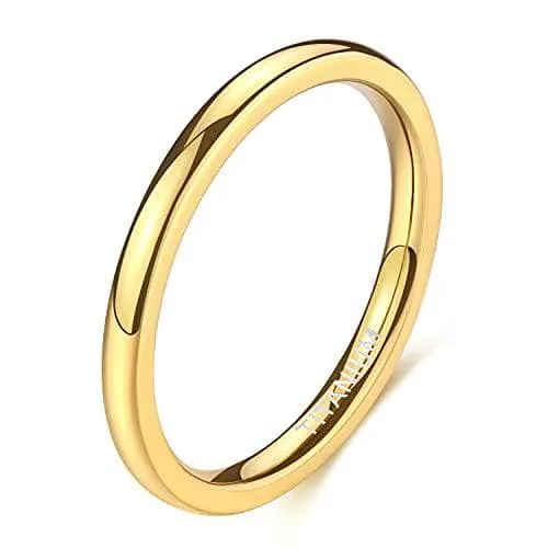 Yellow Gold Titanium Men's Wedding Band